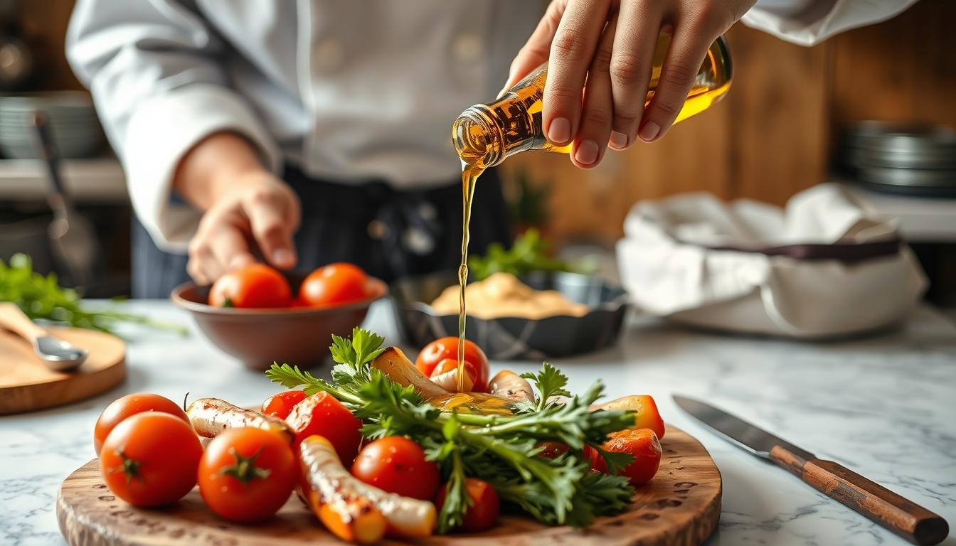 Home cook preparing ingredients in the kitchen