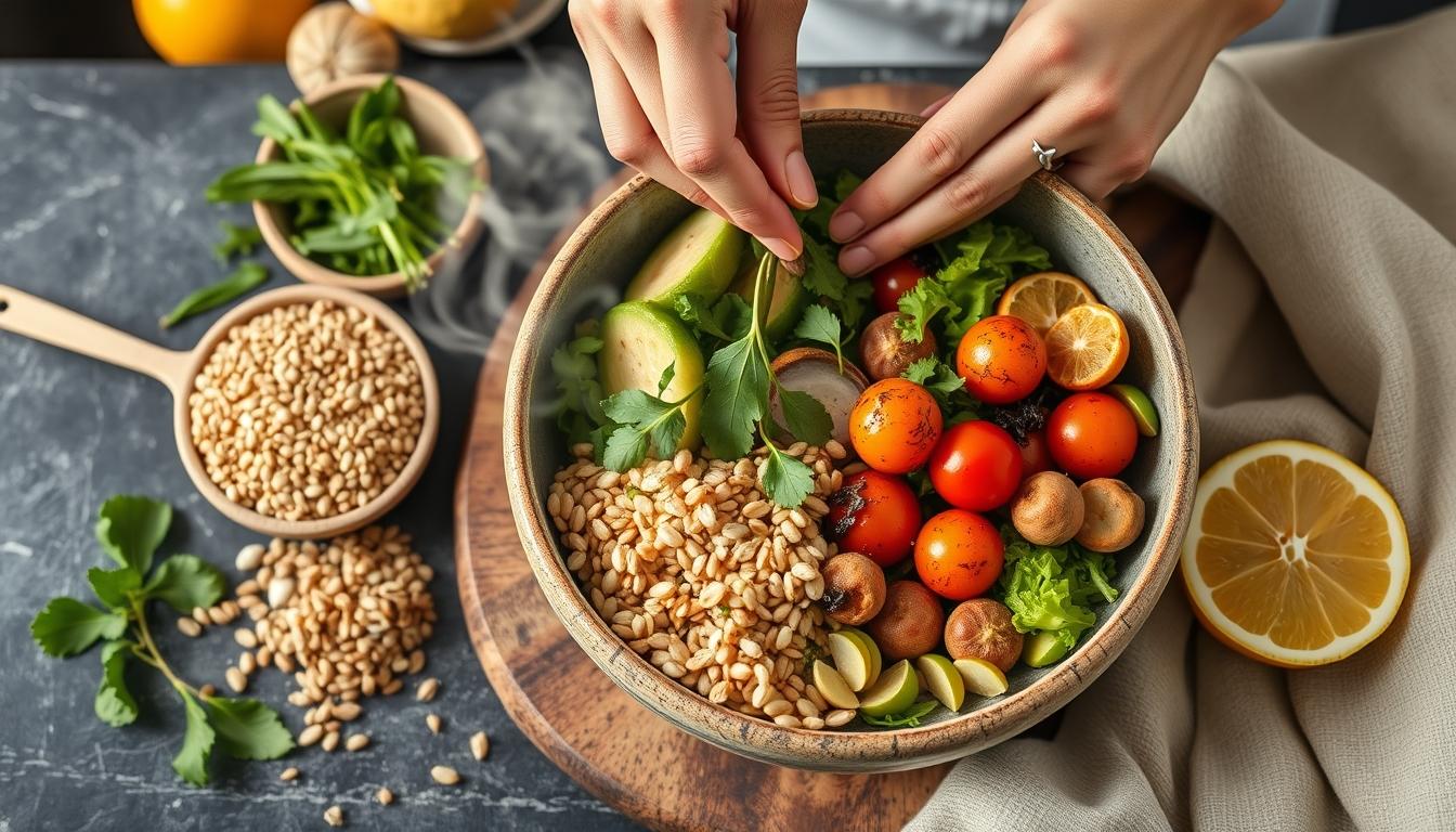 Ingredients prepared for a simple home dinner